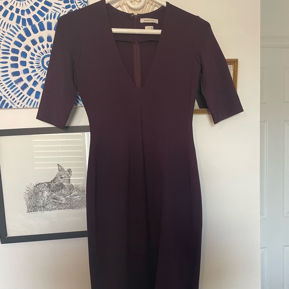 Stunning Deep Purple Fitted Babaton Dress - Picture 1 of 5